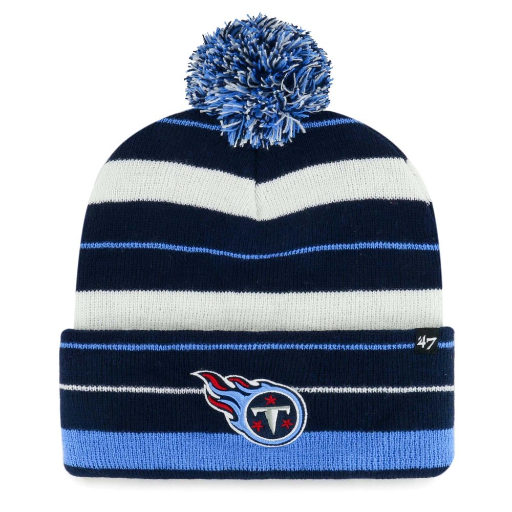 47 Men's Navy Tennessee Titans Powerline Cuffed Knit Hat with Pom