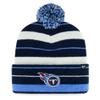 47 Men's Navy Tennessee Titans Powerline Cuffed Knit Hat with Pom view 1