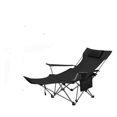 DuboM Folding Camp Chair with Footrest Mesh, Reclining Camping Chair with Cup Holder and Storage Bag, for Camping Fishing Outdoor Picnics BBQ (Black)