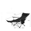 DuboM Folding Camp Chair with Footrest Mesh, Reclining Camping Chair with Cup Holder and Storage Bag, for Camping Fishing Outdoor Picnics BBQ (Black) view 2