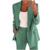 Cyber of Monday Women's 2 Piece Casual Outfits Fashion Blazer Jackets High Waisted Wide Leg Pants Casual Work Office Business Suit Set view 1