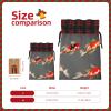 SSIMOO Traditional Koi Carps With Spots Linen Drawstring Gift Bagelegant Fabric Gift Bag For Festivals And Special Occasions view 4