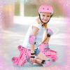 VEZLOPUS Roller Skates, Adjustable Pink Roller Skates with Light up Wheels for Girls, Teens, Women Beginner & Advance | with Protective Gears and Carry Bag view 2