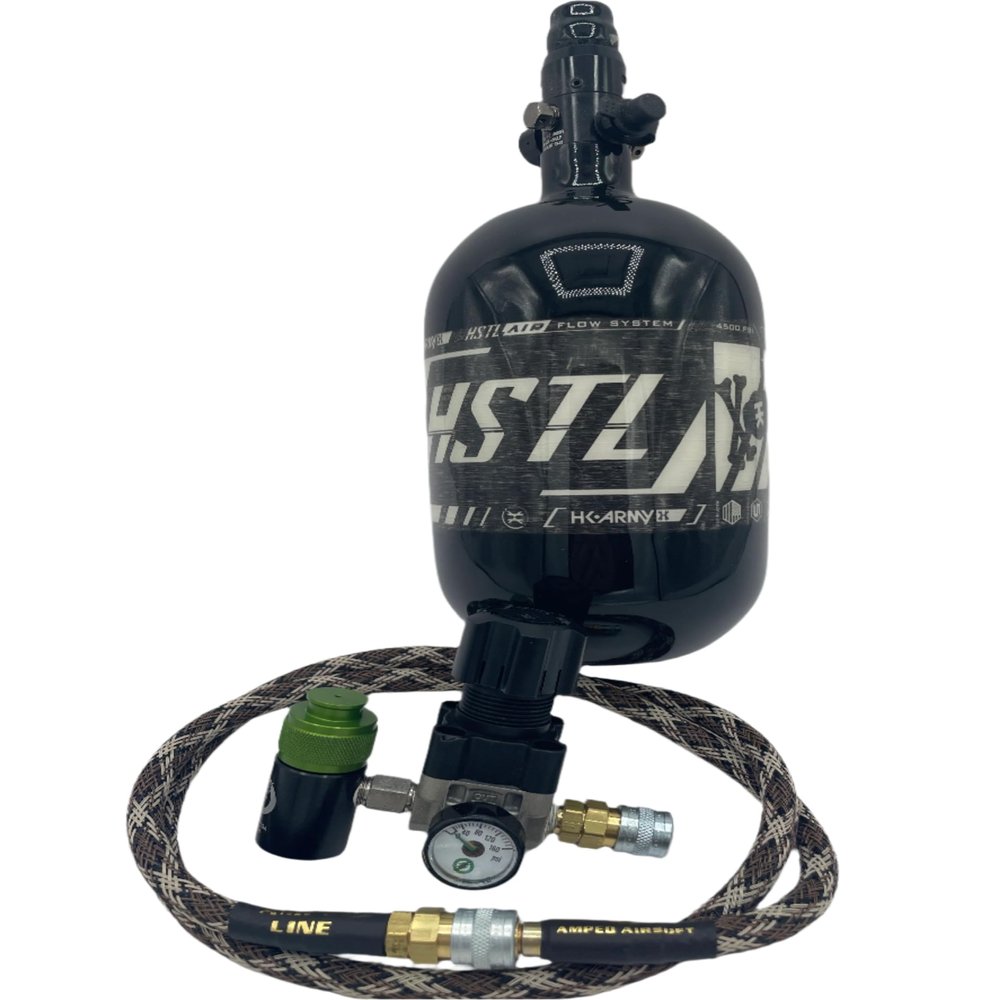Clover Airsoft - HPA Player Package! Includes, Tank, Regulator, and HPA Line! (68 Cubic in. 4,500 PSI (~7,000 Shots/Fill), Snake Heavy Weave Line)
