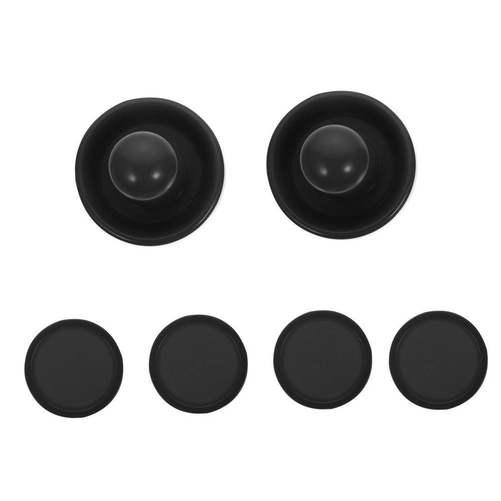 BESPORTBLE 2sets Air Hockey Pucks Strikers Replacement Kit Black Paddles Black Pucks Accessories for Game Tables