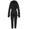 SACFOF Women's One Piece Ski Suits Onesie Waterproof Jumpsuits Fur Collar Coat Snowsuit Ski Skiing Outdoor Sports Jumpsuit, 5X-Large, Black view 2