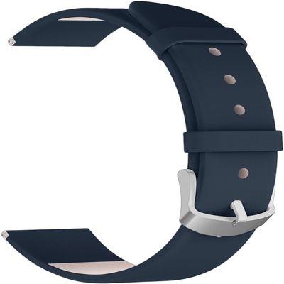 18 mm Straps Compatible with Withings ScanWatch 2, 38 mm Leather Strap, Replacement Strap, Leather Strap, Wrist Band Accessory for ScanWatch 2, 38 mm Watch Strap (Blue), Leather, Leather