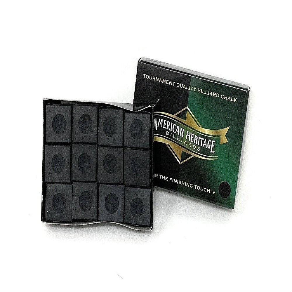 12 Pcs Pool & Billiards Cue Chalk - Black