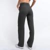 ZYXTIM Women's High Waist Straight Leg Pants Fashion Smart Work Trousers High Waist Flat Front Slim Fit Zipper Fly Casual Business Office Trouser Petite-Plus SizeGreyXX-Large view 3