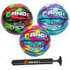 AND1 Mini Basketball 3 Pack Set for Kids (Deflated w/Pump Included): - Size 3 7-Inch Premium Youth Size Basketballs, Easy to Grip, Made for Indoors and Outdoors view 1
