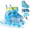 VEZLOPUS Inline Skates, Adjustable Children Inline Skates with Light up Wheels for Kids, Girls, Boys, Teens, Beginner & Advance | with Protective Gears and Carry Bag (Blue) view 1