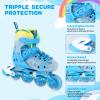 VEZLOPUS Inline Skates, Adjustable Children Inline Skates with Light up Wheels for Kids, Girls, Boys, Teens, Beginner & Advance | with Protective Gears and Carry Bag (Blue) view 2
