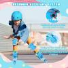 VEZLOPUS Inline Skates, Adjustable Children Inline Skates with Light up Wheels for Kids, Girls, Boys, Teens, Beginner & Advance | with Protective Gears and Carry Bag (Blue) view 3