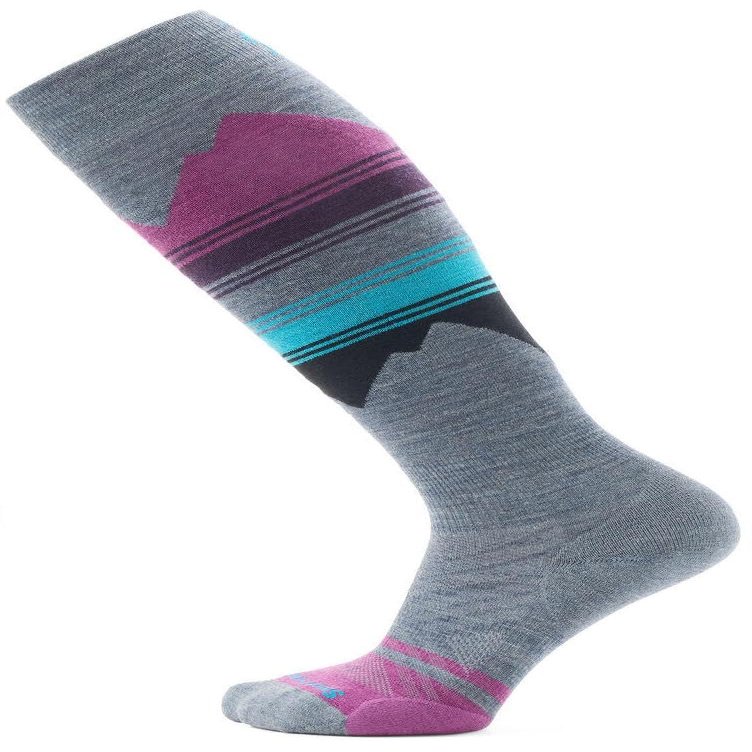 Smartwool Womens Ski Targeted Cushion Pattern Over The Calf Socks Pewter Blue Medium