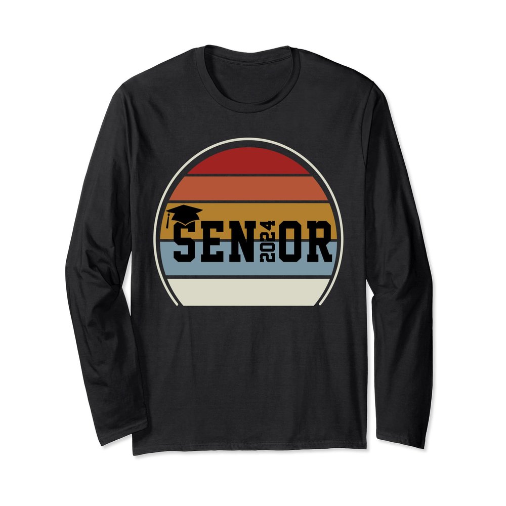 Senior 2024 Graduation 2024 Womens Mens Senior Class Of 2024 Long Sleeve T-Shirt