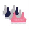 Calvin Klein Kids Girls' Modern Cotton Bralette 4-Pack, Pink/Heather Grey/Symphony Blue, Medium view 1