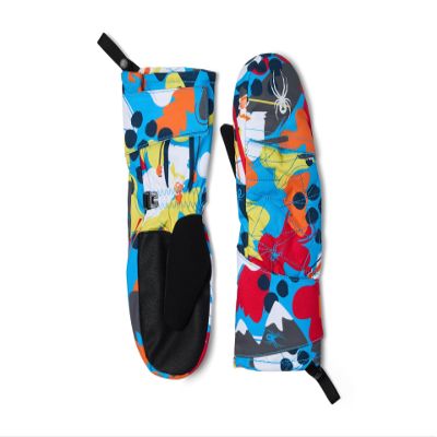 Spyder Boy's Toddler Cubby Ski Mittens Gloves, Yeti Camo Aether Blue, Medium