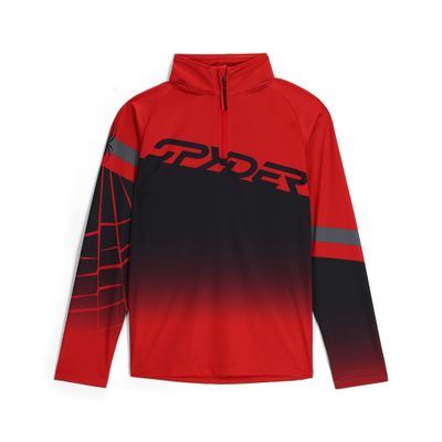 Spyder Boy's Incline Half Zip Ski Base Layer Sweater Jacket, Spyder Red, Large