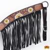 HILASON Western Horse Floral Hand Painted American Leather Breast Collar Fringes Brown view 3