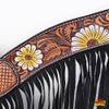 HILASON Western Horse Floral Hand Painted American Leather Breast Collar Fringes Brown view 4
