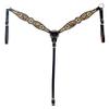 HILASON Western Horse Floral Hand Painted American Leather Breast Collar Brown view 1