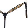 HILASON Western Horse Floral Hand Painted American Leather Breast Collar Brown view 2