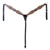 HILASON Western Horse Floral Hand Carved American Leather Breast Collar Concho Brown