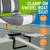 Better Boat Clamp On Boat Seat Swivel Mount for Jon Boats 360 Degree, Adjustable 9 to 18.5 Inch, Powder Coated Carbon Steel with Tightening Tool Included view 2