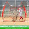 GoSports Team Tone 7 ft x 7 ft Baseball & Softball Practice Hitting & Pitching Net in Team Colors - Red view 3
