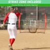 GoSports Team Tone 7 ft x 7 ft Baseball & Softball Practice Hitting & Pitching Net in Team Colors - Red view 4