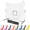 GoSports Team Tone 7 ft x 7 ft Baseball & Softball Practice Hitting & Pitching Net in Team Colors - White view 1