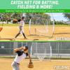 GoSports Team Tone 7 ft x 7 ft Baseball & Softball Practice Hitting & Pitching Net in Team Colors - White view 2