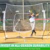 GoSports Team Tone 7 ft x 7 ft Baseball & Softball Practice Hitting & Pitching Net in Team Colors - White view 3