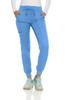 MediChic Womens Scrub Jogger Pants  6 Pockets, 4-Way Stretch, Ribbed Waist, Easy-Care Medical Workwear Ceil Blue