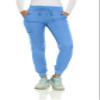 MediChic Womens Scrub Jogger Pants 6 Pockets, 4-Way Stretch, Ribbed Waist, Easy-Care Medical Workwear Ceil Blue view 1