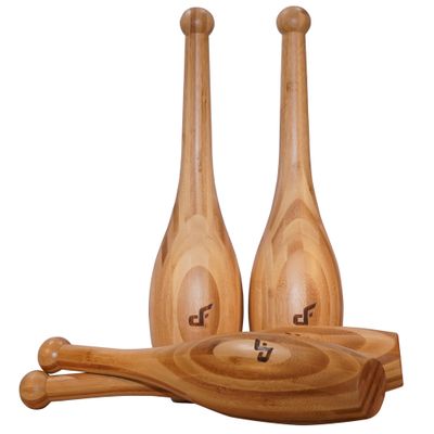 Dangerously Fit Indian Clubs - Pair of Traditional Wooden Club bells - Shoulder & Grip Strength & Mobility Fitness Exercise Training | Home & Gym Workout (6lb)