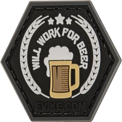 Evike Operator Profile PVC Hex Patch Catchphrase Series 2 (Style: Will Work for Beer)