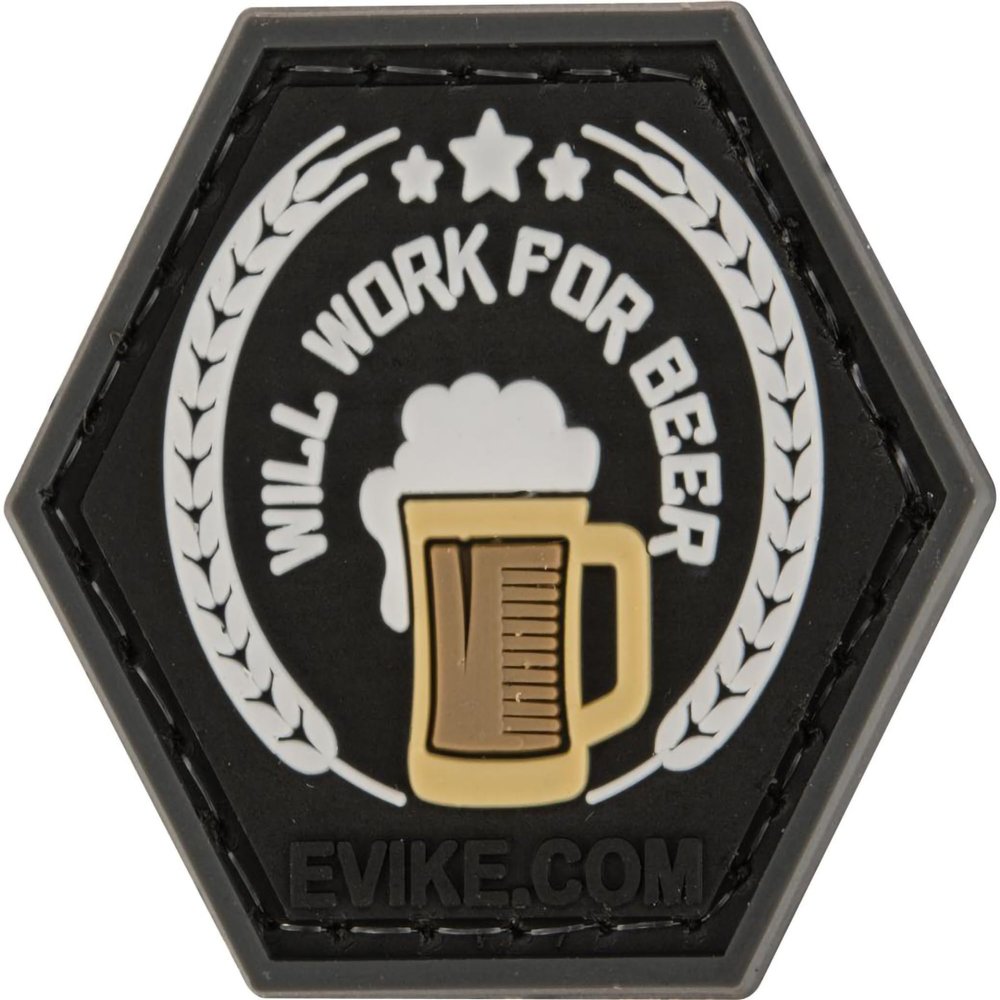 Evike Operator Profile PVC Hex Patch Catchphrase Series 2 (Style: Will Work for Beer)