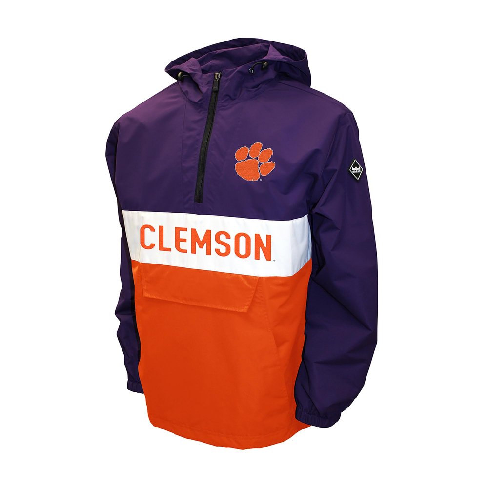 Franchise Club Mens College Alpha Anorak Jacket (Clemson Purple, XXX-Large)