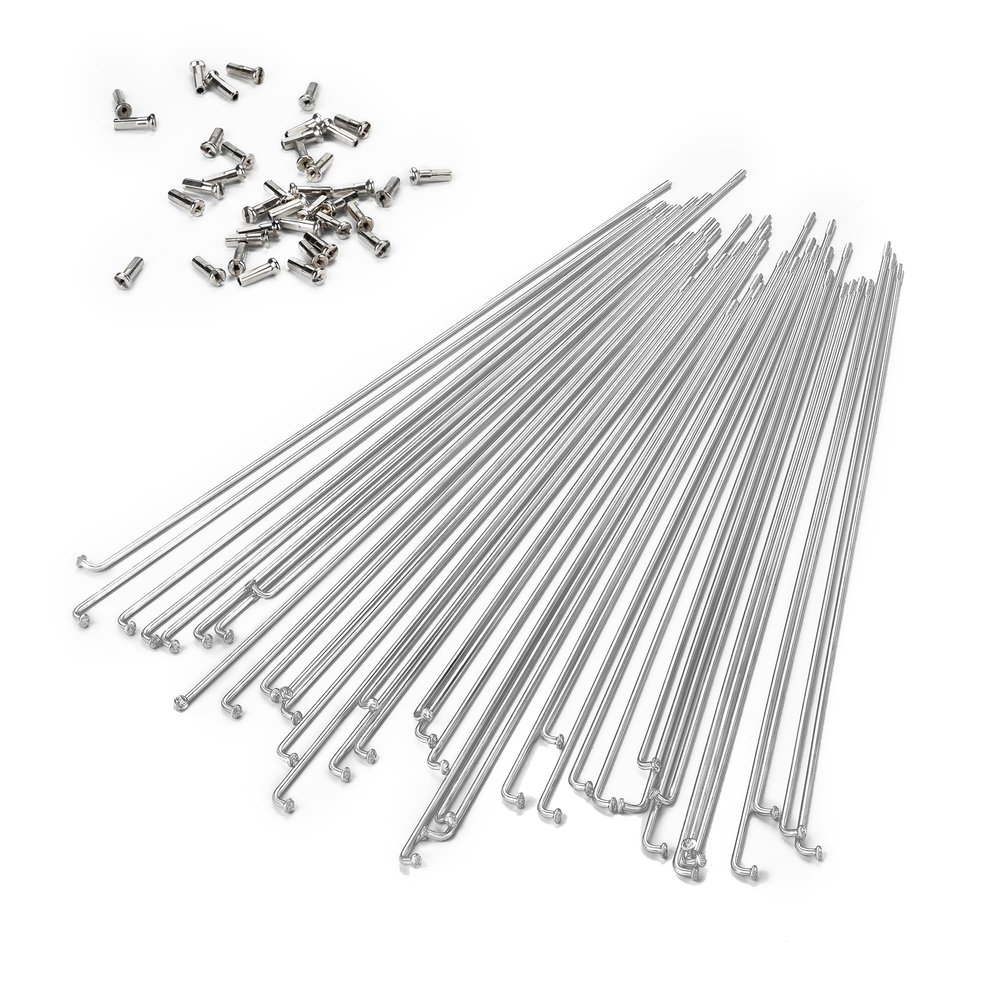 BaveL 36 Pcs 14G Bicycle Stainless Steel Spokes (201 mm-309 mm) with Copper Cap 36pcs,Mountain Bike Stainless Spokes,for MTB,Ebike,City Bikes-Replacement/Repair Spoke (283 mm)