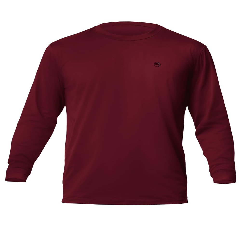 Baitium Mens Dry-Fit UPF 50+ Sun Shirt, Fishing Shirts for Men Long Sleeve, UV Sun Protection Apparel, Quick Dry Moisure Wicking Rash Guard Shirts-Red- 3X-Large