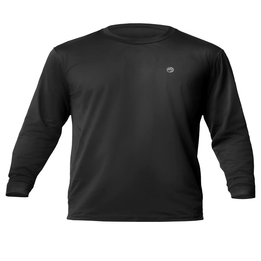Baitium Mens Dry-Fit UPF 50+ Sun Shirt, Fishing Shirts for Men Long Sleeve, UV Sun Protection Apparel, Quick Dry Moisure Wicking Rash Guard Shirts-Black- Small