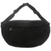 Crossbody Bag Fanny Pack for Women Men, Corduroy Waist Pack Large Chest Bag with Adjustable Strap for Workout Travel Sports Running (Black-1) view 1