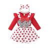 Baby Girl Christmas Outfit Long Sleeve Romper Onesie Deer Plaid Suspender Skirt Set Cute Fall Winter Clothes (Red-Elephant Love Heart, 3-6 Months) view 1