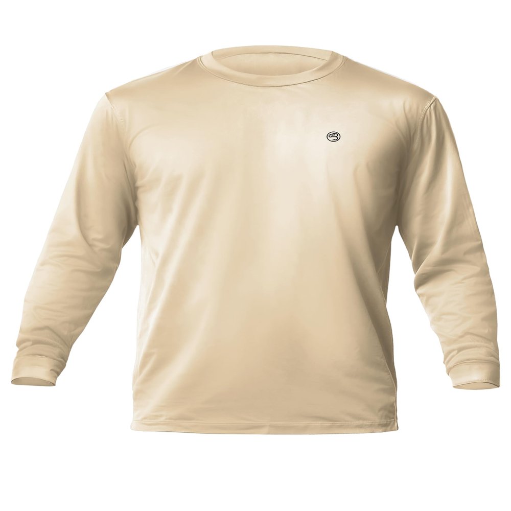 Baitium Mens Dry-Fit UPF 50+ Sun Shirt, Fishing Shirts for Men Long Sleeve, UV Sun Protection Apparel, Quick Dry Moisure Wicking Rash Guard Shirts-Sand- 3X-Large