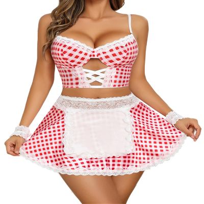Avidlove Sexy Maid Lingerie for Women Roleplay Lingerie Cosplay Lingerie Set Sexy Maid Costumes