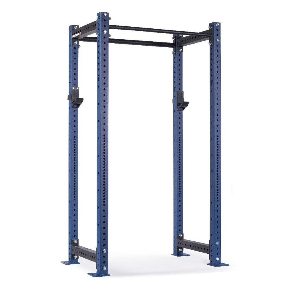 Titan Fitness X-3 Series 90" Navy Bolt-Down Power Rack, 24" Depth, Rackable 1650 LB Cage, 1.25" and 2" Pull Up Bars, Standard J-Hooks, Weightlifting and Strength Training
