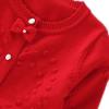 Children Girls' Cardigans Sweater O-Neck Button Cotton Knit Sweaters for Kids (US, Age, 8 Years, 9 Years, Red) view 2