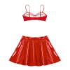 Zaldita Women's Rave Outfits Leather Sets Festivals 2 Pcs Wetlook Tops with Skirts for Club Party Set XX-Large view 4