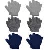 ONESING 6 Pairs Kids Winter Gloves - Stretchy Knit Gloves for Boys & Girls, Mix Colors view 1